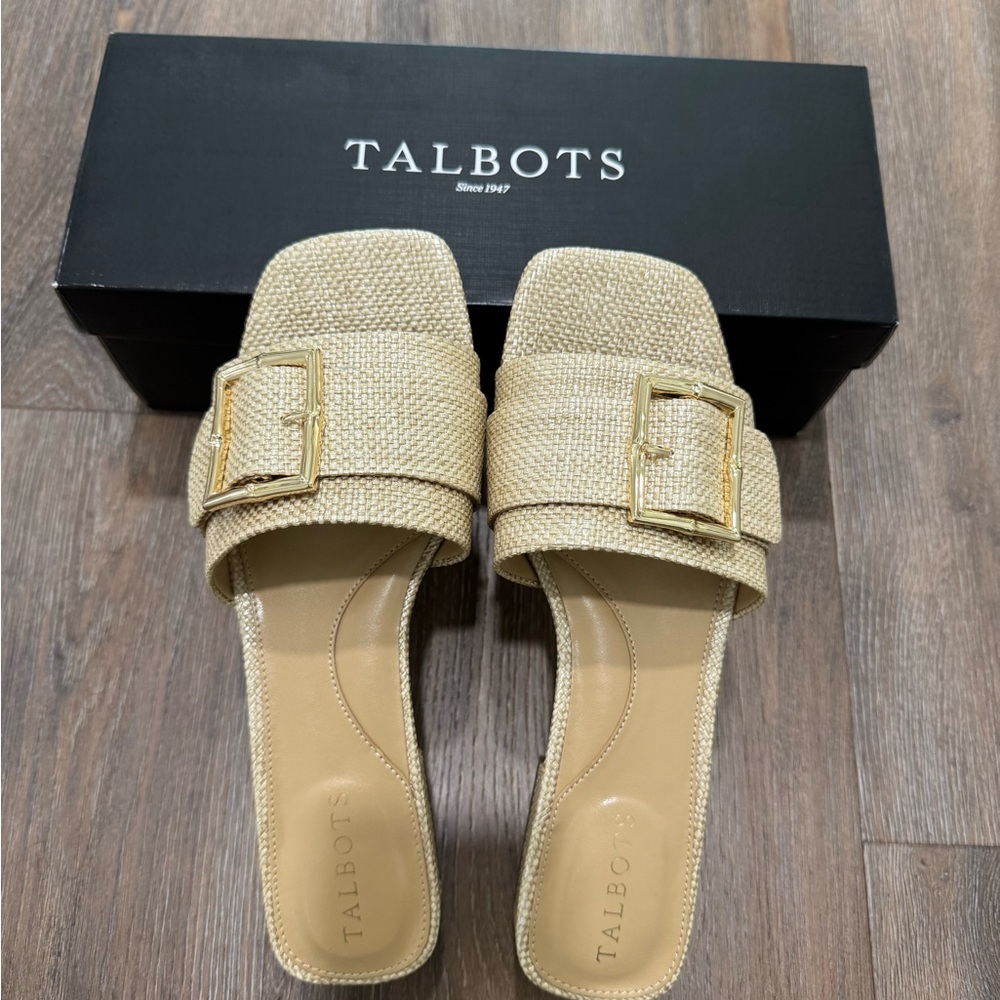 Talbots Women's Cream Buckle Sandals